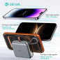 Power Bank Magnétique 10000mAh 22.5W avec câbles Lightning + USB-C Devia Ultra9 - Argent