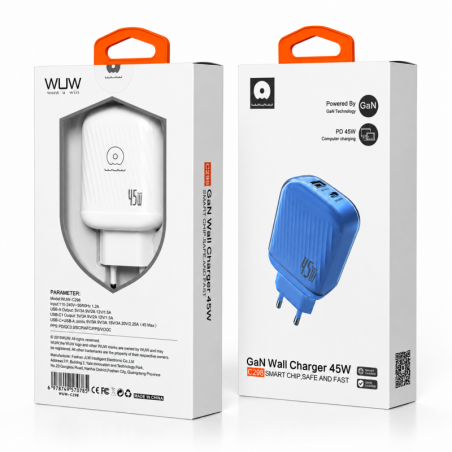 Adaptateur Secteur USB & Type-C 45W WUW-C298 | Smarty Paris