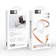 Chargeur Secteur Rapide GaN 65W avec Câble 2- | Smarty Paris