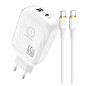 Kit Chargeur Rapide GaN 65W USB-C + USB-A avec Câble USB-C 1M WUW-T117 - Blanc Kit Chargeur Rapide GaN 65W USB-C + USB-A avec Câble USB-C 1M WUW-T117 - Blanc