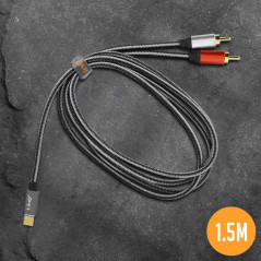 Câble Audio Type-C Mâle / 2 RCA Mâles Nylon T | Smarty Paris