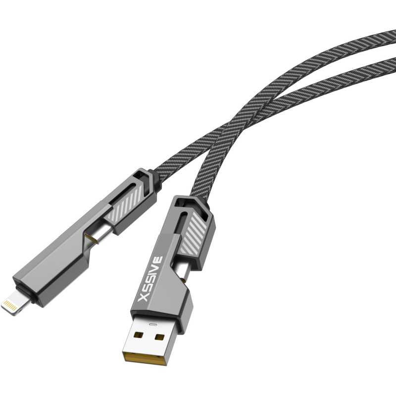 XSSIVE 3-in-1 Cable XSS-4IN11M for iPhone, USB-C and Micro-USB – 1 m XSSIVE 3-in-1 Cable XSS-4IN11M for iPhone, USB-C and Micro-USB – 1 m