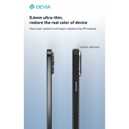 Coque de Protection Devia Série Wing Ultra Thin pour iPhone - Fibre de Carbone