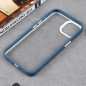 Coque de Protection Transparent avec Cadre de Couleur Contrastée pour iPhone - Bleu Foncé