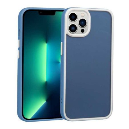 Coque de Protection Transparent avec Cadre de Couleur Contrastée pour iPhone - Bleu Foncé