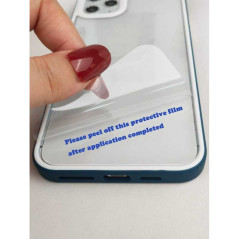 Coque de Protection Transparent avec Cadre de Couleur Contrastée pour iPhone - Rouge Vineux