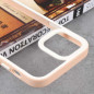 Coque de Protection Transparent avec Cadre de Couleur Contrastée pour iPhone - Rose Clair