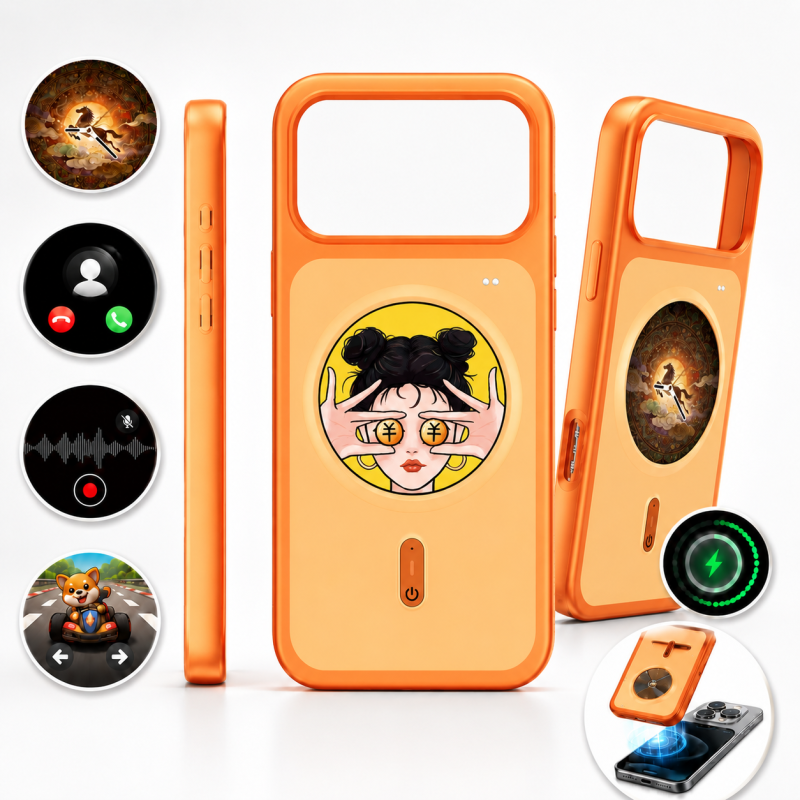 Coque de Protection iPhone Écran HD 1,85'' Notifications Appels Enregistrement Jeux Contrôle Musique Caméra -Or Coque de Protection iPhone Écran HD 1,85'' Notifications Appels Enregistrement Jeux Contrôle Musique Caméra -Or