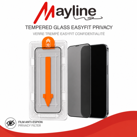 Verre Trempé Privacy Anti Espion EASYFIT pour iPhone 6 - IPhone 17 (Mayline)