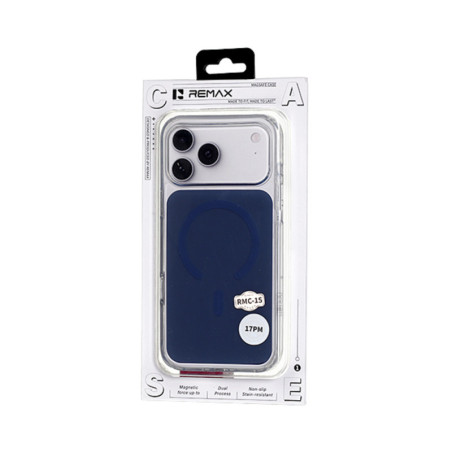 Coque Magnétique Pour Téléphone Avec Bouton IA REMAX RMC-15, Compatible iPhone , Antidérapante, Bleu