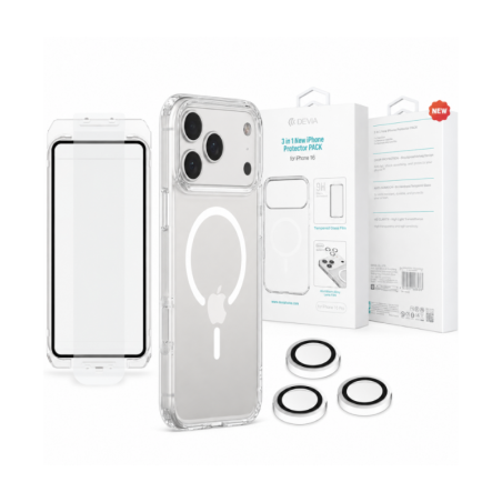 Pack de Protection 3 en 1 Coque + Verre Trempé + Protection Caméra Devia Star Series pour iPhone 18 Pro/Pro Max