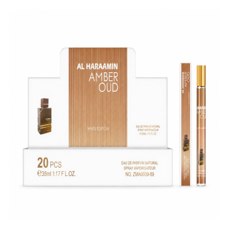 Eau de Parfum Al Haramain Amber Oud White Edition - Boîte de 20 flacons de 35 ml