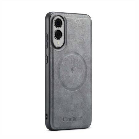 Coque De Protection En Cuir Avec Magsafe Pour Samsung - Gris