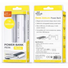 Power Bank 2600mAh - Ellietech - PB206 | Smarty Paris 18e