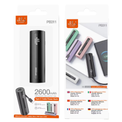 Power Bank 2600mAh avec câble Type-C - Elliet | Smarty Paris
