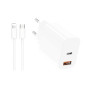 Kit chargeur rapide Lightning D-power J8267 – Blanc, 1 m, 3A PD20W + QC3.0