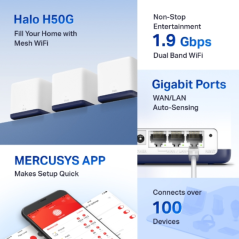 Système WiFi Mesh AC1900 Mercusys H50G | Smarty