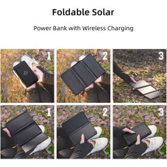 Batterie externe solaire 10 000 mAh noire
