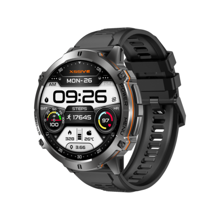 XSSIVE Montre connectée XSS-SW17 – AMOLED HD 1,3" noir bracelet silicone