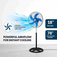 45 cm Black Pedestal Fan | Smarty Paris