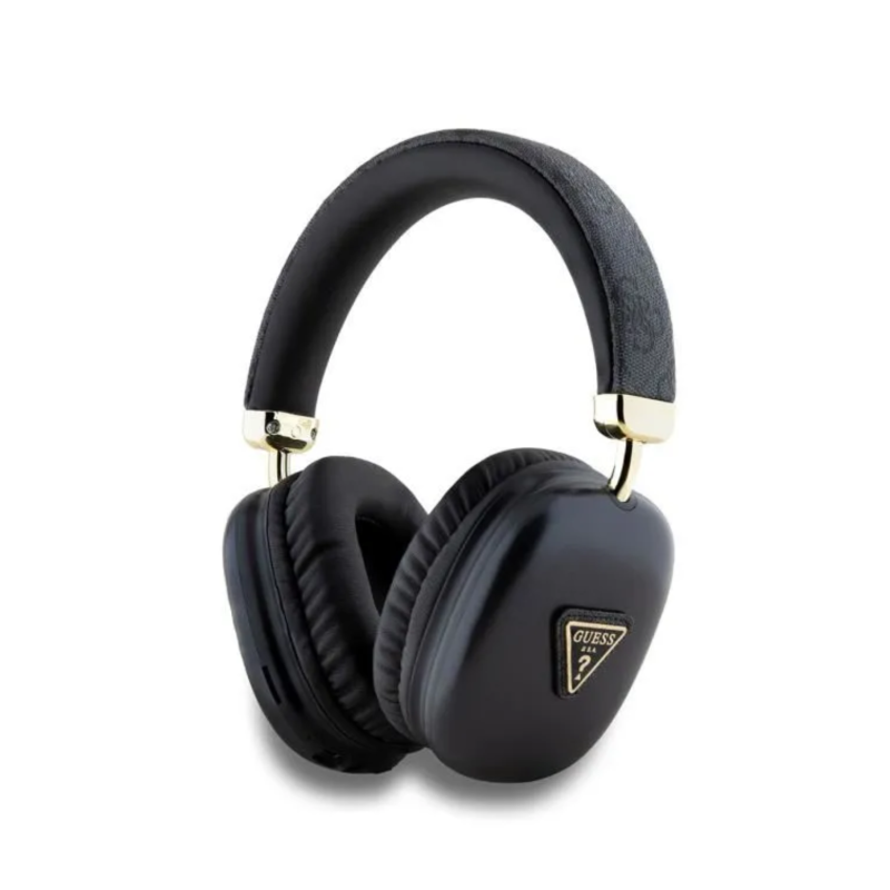 GUESS Casque Bluetooth sans fil GUBHK1P4TPK – Noir, motif 4G Triangle GUESS Casque Bluetooth sans fil GUBHK1P4TPK – Noir, motif 4G Triangle