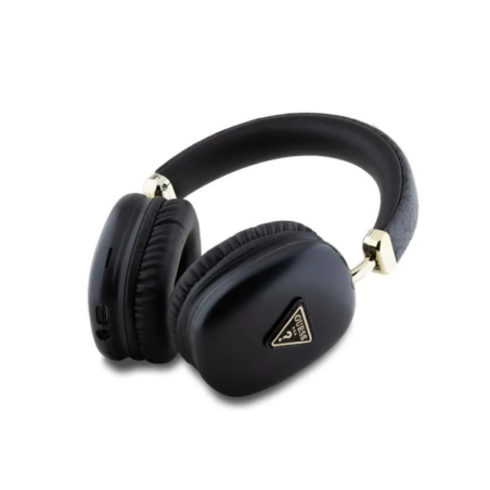 GUESS Casque Bluetooth sans fil GUBHK1P4TPK – Noir, motif 4G Triangle