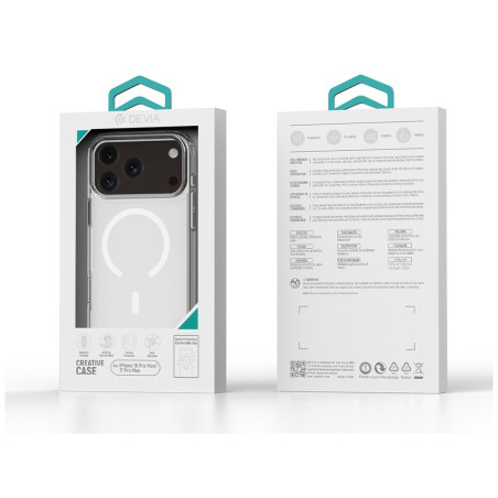 Devia Coque magnétique Pure Clear Series pour iPhone 17 Pro / 18 Pro / Pro Max – transparente