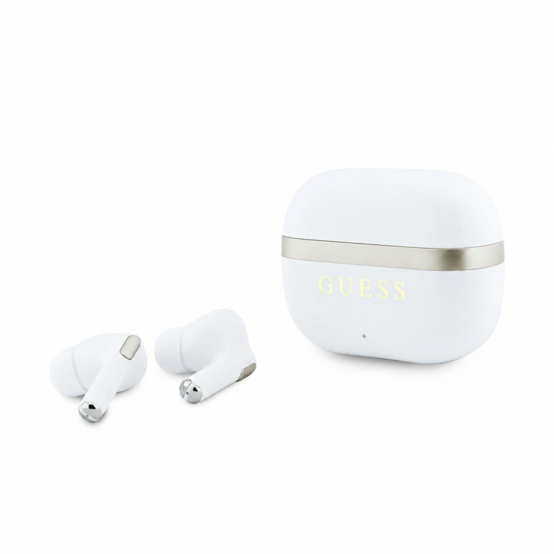 GUESS TWS Earbuds Gold Line Glossy GUTWSN2HGGSH – White GUESS TWS Earbuds Gold Line Glossy GUTWSN2HGGSH – White