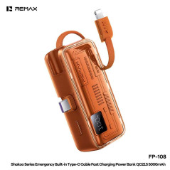 REMAX Power Bank FP-108 – 5,000 mAh 22.5 W USB-C and Lightning orange