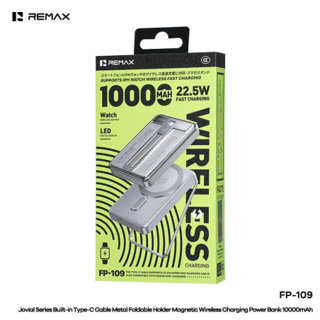 REMAX Batterie externe magnétique FP-109 – 10 000 mAh argent