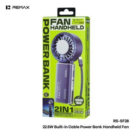 REMAX Ventilateur portable RS-SF28 – 10 000 mAh bleu