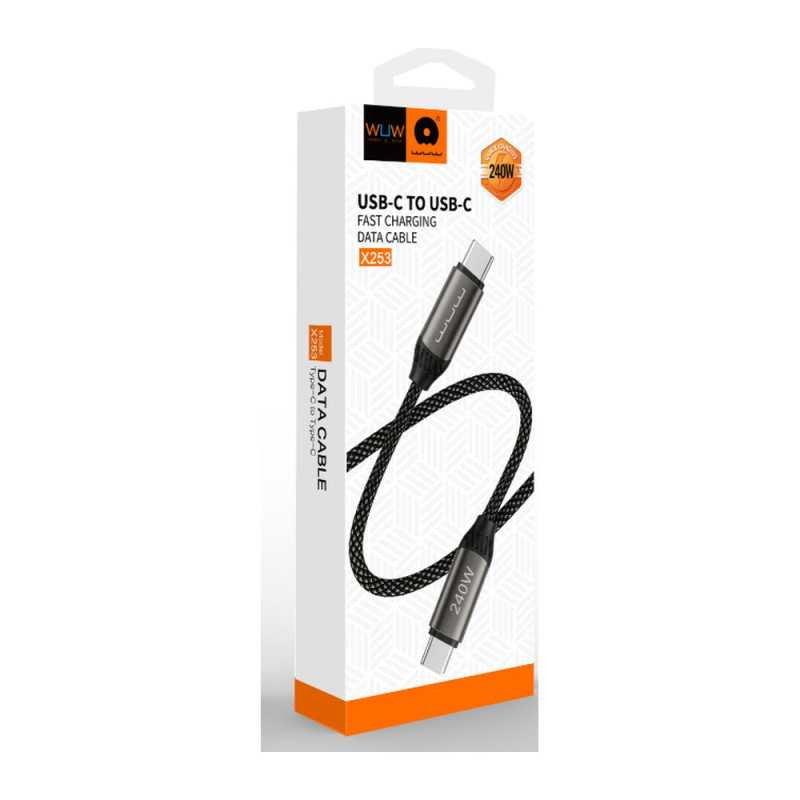 WUW USB-C to USB-C Cable X253 – 240 W 1 m black WUW USB-C to USB-C Cable X253 – 240 W 1 m black