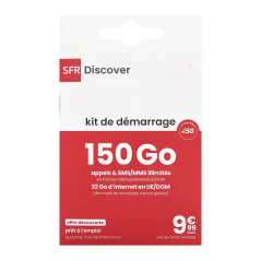 Carte SIM prépayée SFR Discover 150 Go 5G