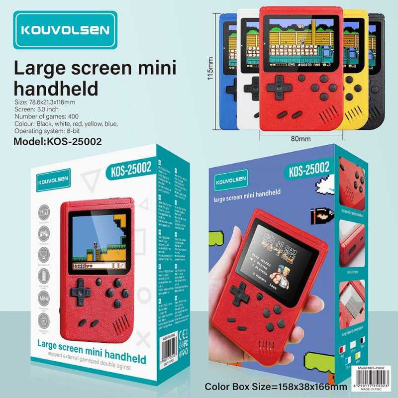 KOUVOLSEN Mini console de jeu portable KOS-25002 – 400 jeux KOUVOLSEN Mini console de jeu portable KOS-25002 – 400 jeux