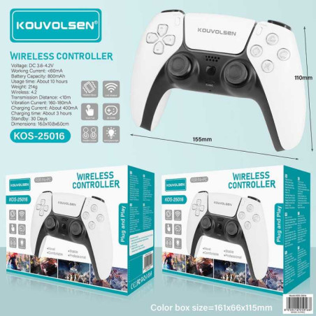KOUVOLSEN KOS-25016 PS4 Bluetooth Controller White | Smarty