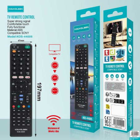 Télécommande KOUVOLSEN KOS-44005 compatible TV Sony