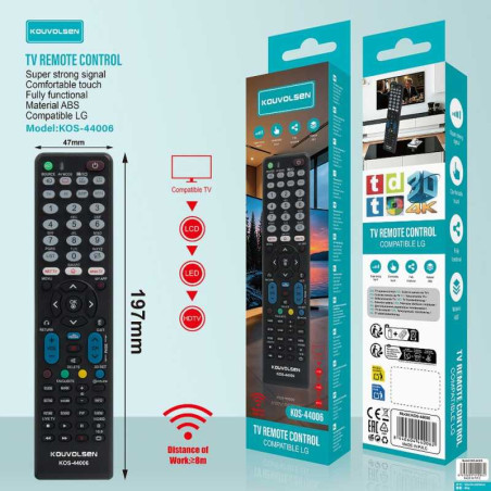 Télécommande KOUVOLSEN KOS-44006 compatible TV LG