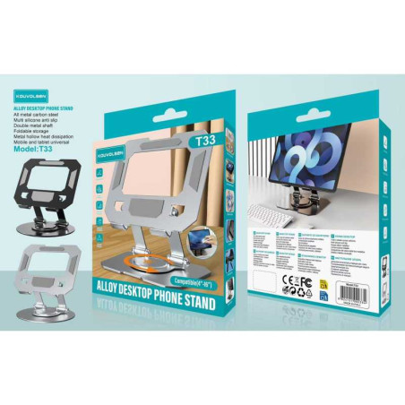 Support bureau KOUVOLSEN T33 métal argent | Smarty