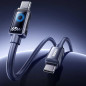 REMAX Câble lumineux CB19 USB-C vers USB-C – 65 W 1,2 m Bleu paon