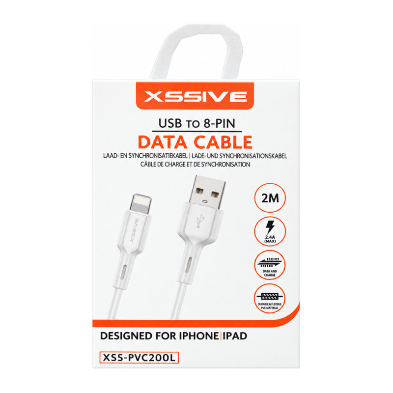 XSSIVE Câble USB vers Lightning XSS-PVC200L – 2 m blanc XSSIVE Câble USB vers Lightning XSS-PVC200L – 2 m blanc