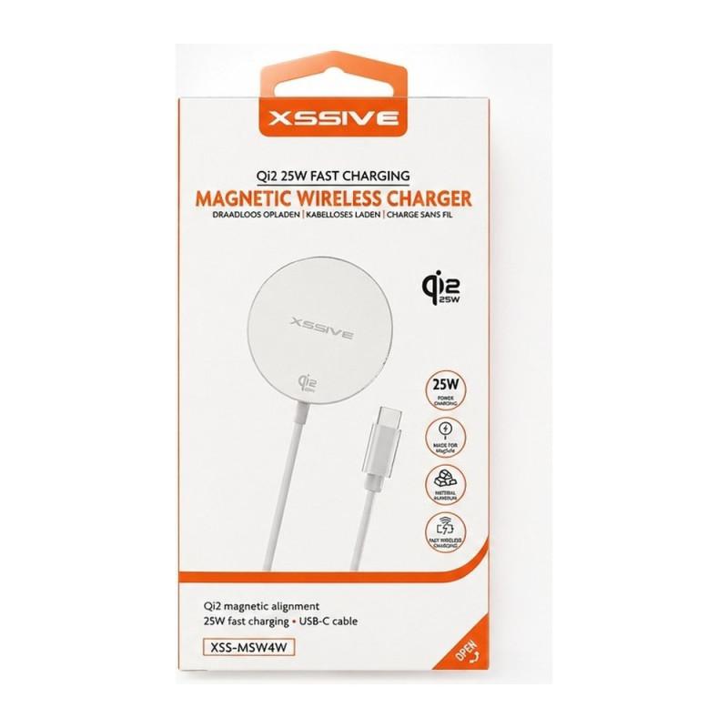 XSSIVE Chargeur sans fil magnétique XSS-MSW4W Qi2 – 25 W blanc XSSIVE Chargeur sans fil magnétique XSS-MSW4W Qi2 – 25 W blanc