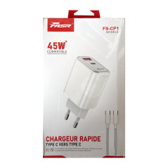 Chargeur FASR FS-CP1 45 W USB-A USB-C blanc