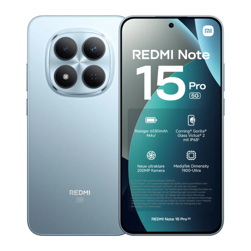 Xiaomi Redmi Note 15 Pro 5G – 256 GB Glacier Blue, Grade A · Refurbished Xiaomi Redmi Note 15 Pro 5G – 256 GB Glacier Blue, Grade A · Refurbished