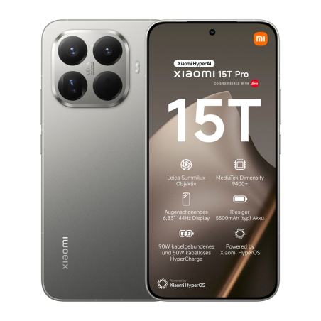 Xiaomi 15T Pro 5G DS – 512 Go Gris, Grade AB · Reconditionné