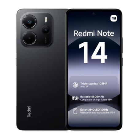 Xiaomi Redmi Note 14 4G DS – 256GB Black, Grade A · Refurbished