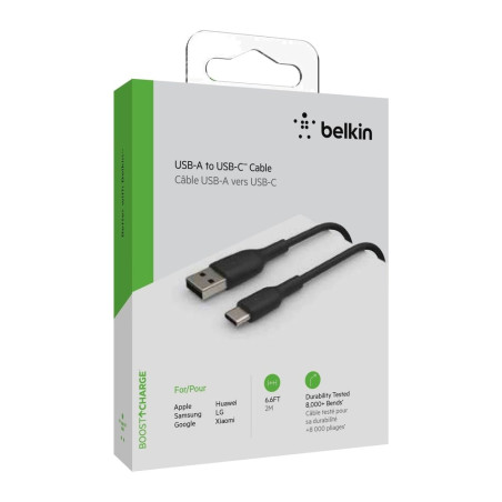 Belkin Câble USB vers USB-C CAB001bt2MBK – 2 m Noir