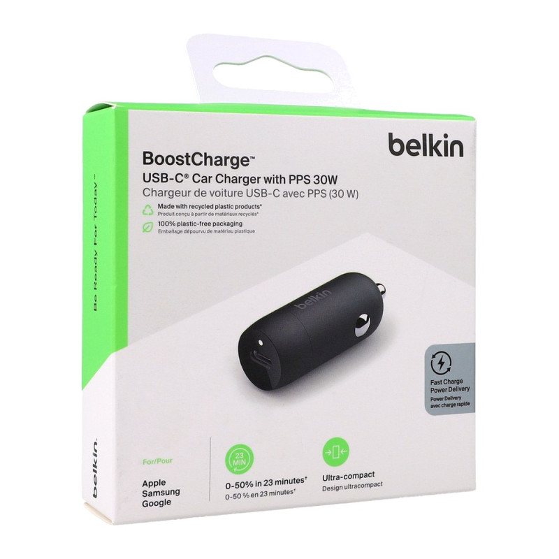 Belkin USB-C Car Charger 30 W – CCA004BTBK Black