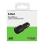 Belkin Chargeur allume-cigare USB-C PD + USB-A 42 W – CCB005BTBK Belkin Chargeur allume-cigare USB-C PD + USB-A 42 W – CCB005BTBK