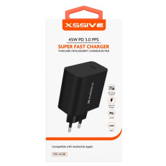 Chargeur USB-C 45W XSSIVE XSS-AC68 noir | Smarty