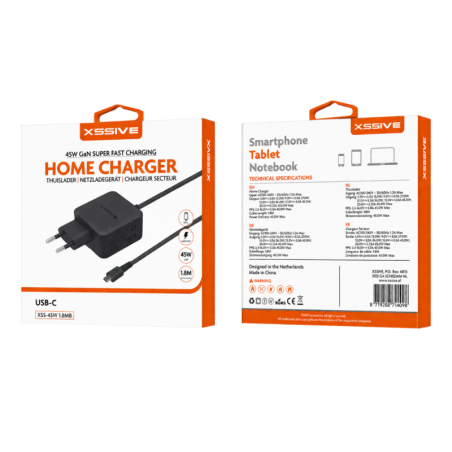Chargeur Ordinateur USB-C 45W XSSIVE XSS-45W1.8MB - Noir